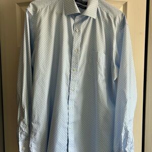 Men's Light Blue Micro-Print Dress Shirt